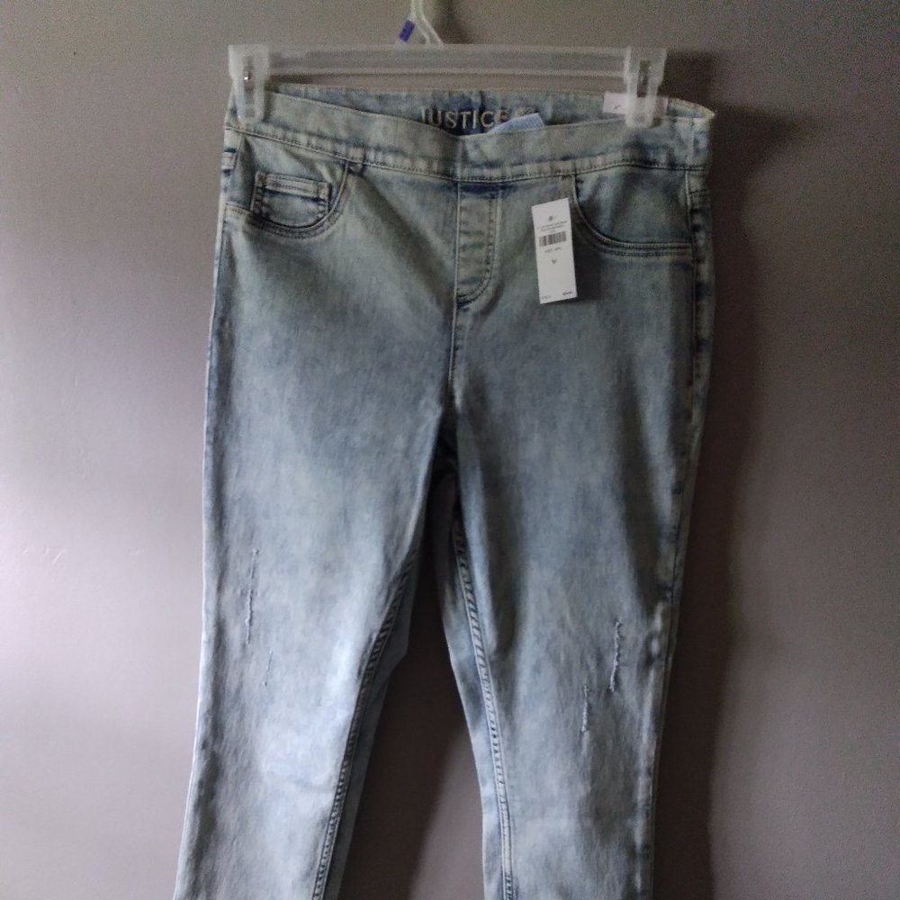 Justice Girls Stone Wash Skinny Jeans Plus Size 18